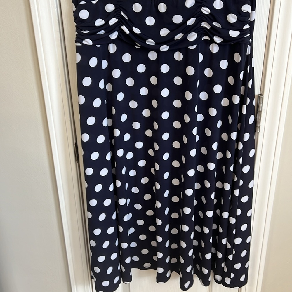 RN Studio Polka Dot Sleeveless Cross-over Dress - Picture 3 of 6